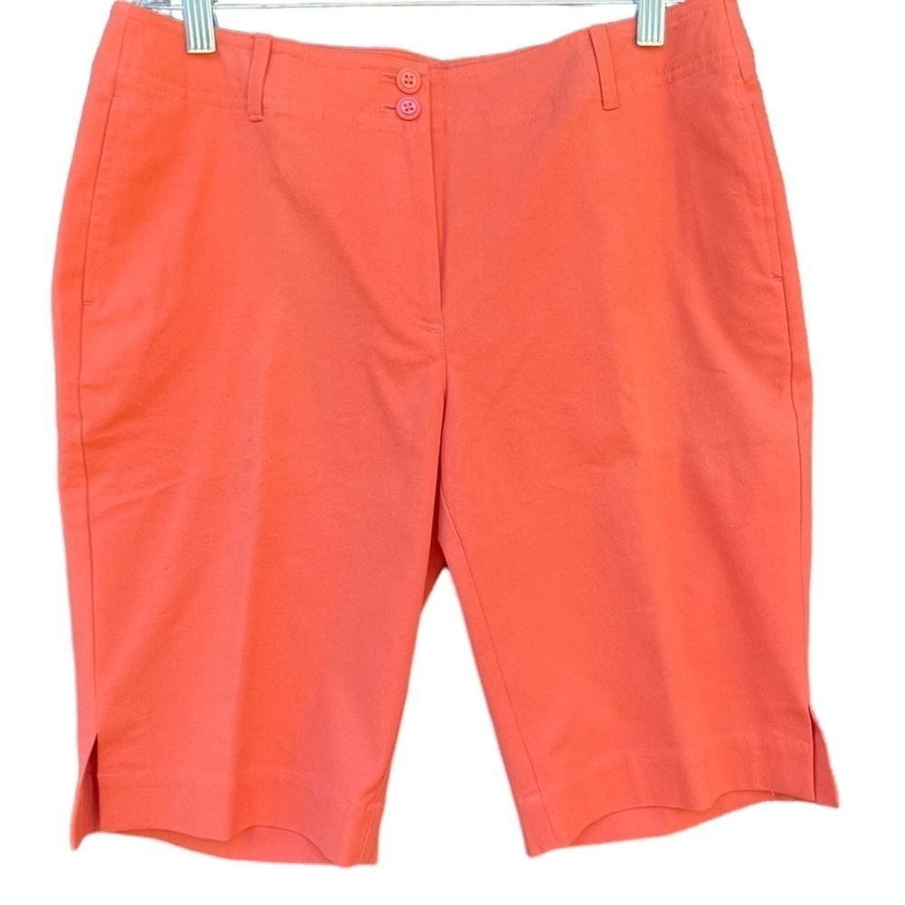 Tommy Bahama BACKSWING Bermuda 18 Golf Shorts Women's Size 6 Orange NWT Silk